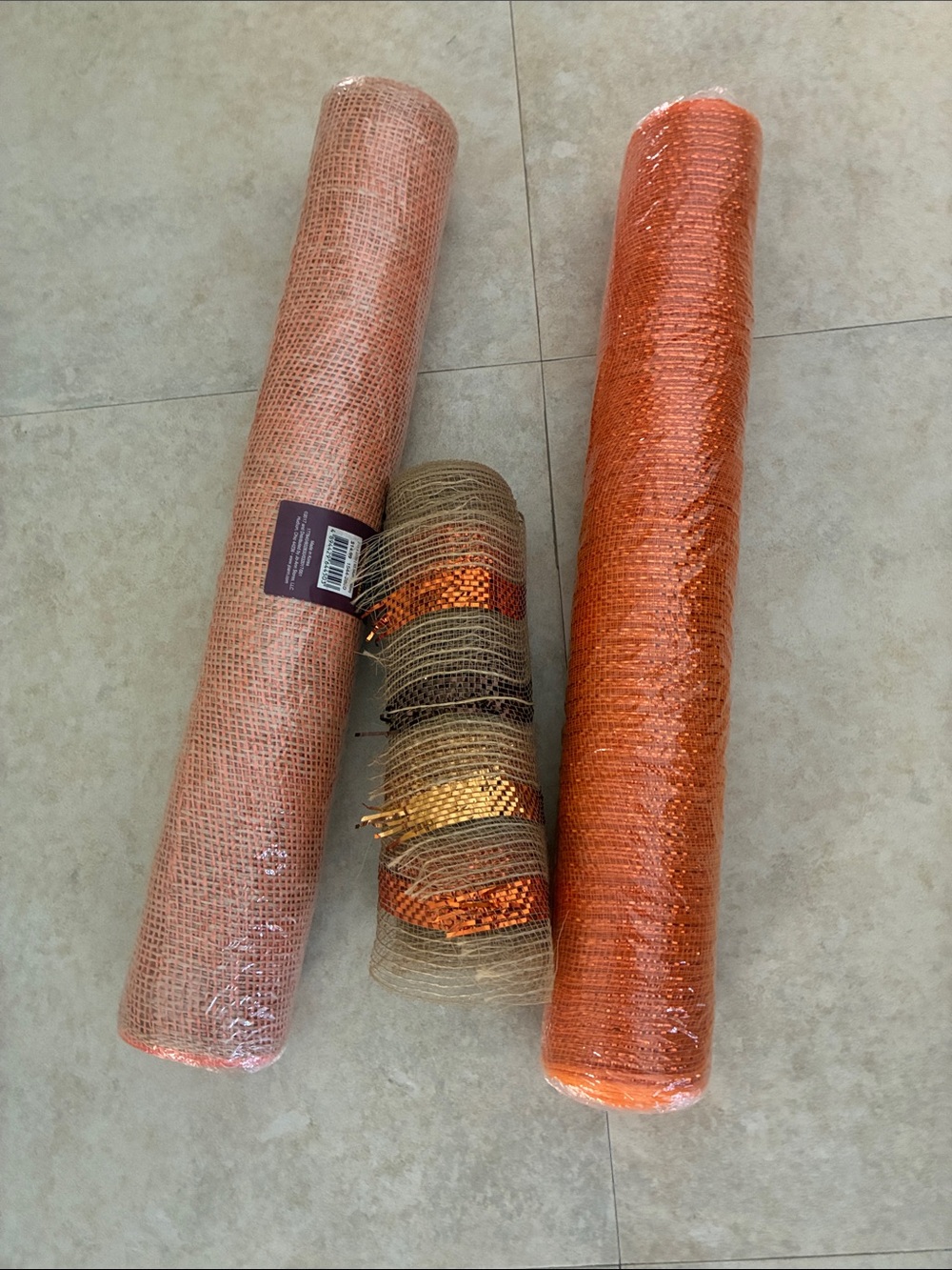 Halloween Orange Decorative Mesh Roll Set